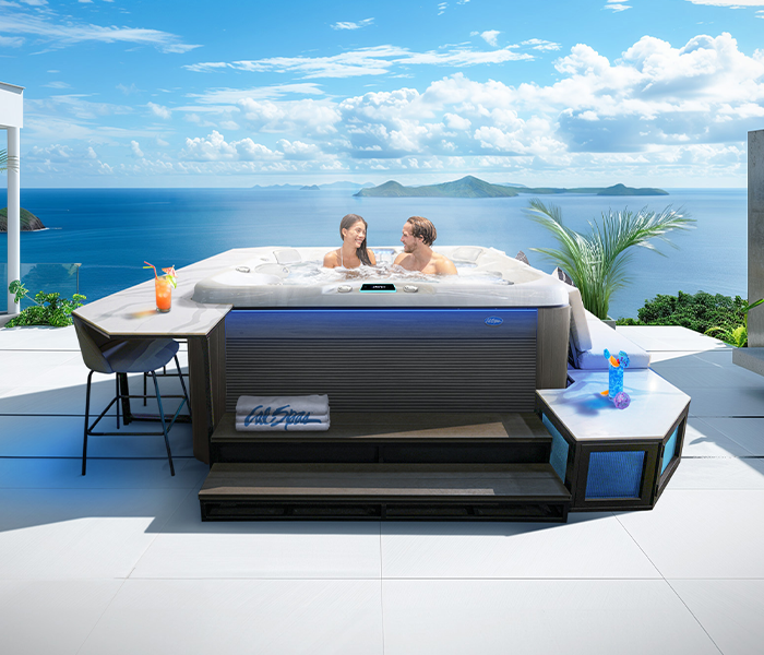 Calspas hot tub being used in a family setting - Iowa City
